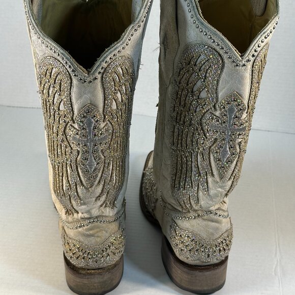 WOMENS SIZE 9.5 WHITE CORRAL BOOTS - Picture 16 of 16